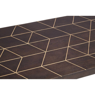 Orsina Naro Mango Wood Coffee Table – Rectangular with Gold Accents