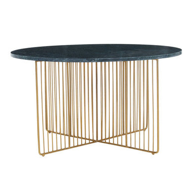 Orsina Nirav Green Marble Coffee Table with Gold Iron Base