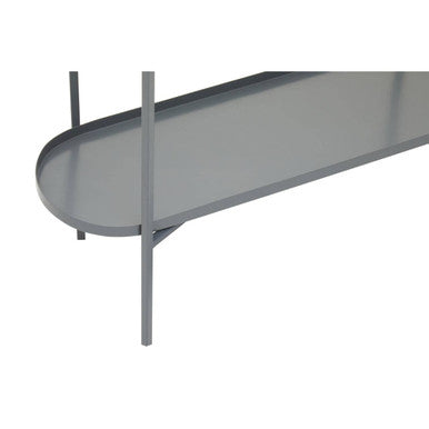 Orsina Kobra Console Table – Matte Gold & Grey Enamel Two-Tier Shelf