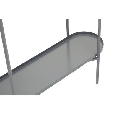 Orsina Kobra Console Table – Matte Gold & Grey Enamel Two-Tier Shelf