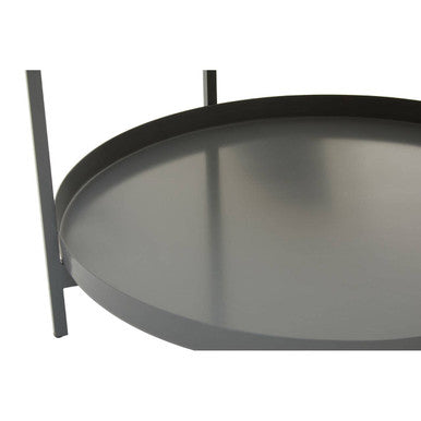 Orsina Kobra Two Tier Coffee Table – Matte Gold & Grey Enamel Metal