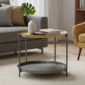 Orsina Kobra Two Tier Coffee Table – Matte Gold & Grey Enamel Metal