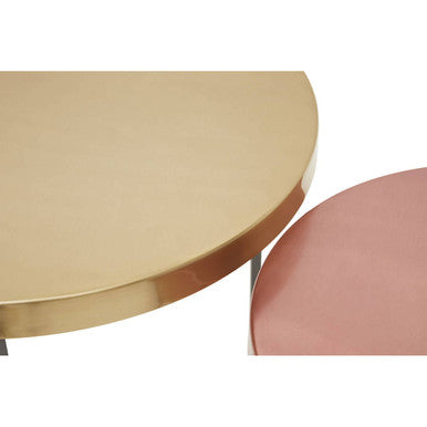 Orsina Kobra Nesting Side Tables - Set of 3 Gold and Grey Metal