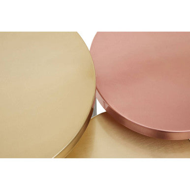 Orsina Kobra Nesting Side Tables - Set of 3 Gold and Grey Metal