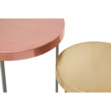 Orsina Kobra Nesting Side Tables - Set of 3 Gold and Grey Metal