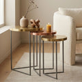 Orsina Kobra Nesting Side Tables - Set of 3 Gold and Grey Metal