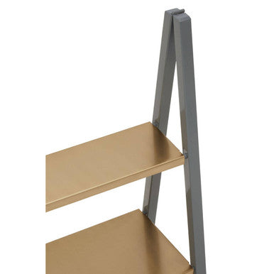 Orsina Kobra 3-Tier Metal Shelving Unit – Matte Gold and Grey