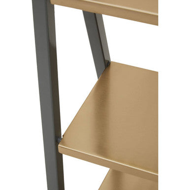 Orsina Kobra 3-Tier Metal Shelving Unit – Matte Gold and Grey