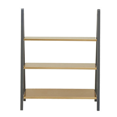 Orsina Kobra 3-Tier Metal Shelving Unit – Matte Gold and Grey