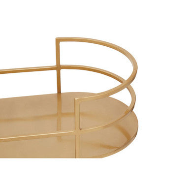 Orsina Kobra Grey Bar Trolley – Matte Gold Metal Serving Cart