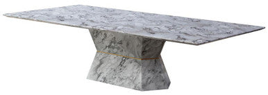 Orsina Spezia Grey Marble Coffee Table – Geometric Base & Natural Veining