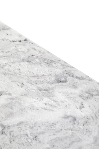 Orsina Spezia Grey Marble Coffee Table – Geometric Base & Natural Veining