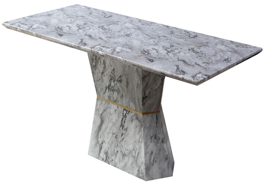 Orsina Spezia Grey Marble Console Table – Modern Sculptural Hallway Table