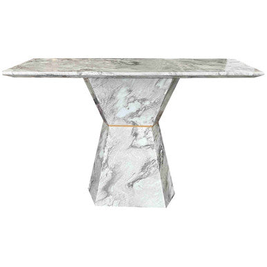 Orsina Spezia Grey Marble Console Table – Modern Sculptural Hallway Table