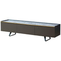 Orsina Spezia Grey Marble Top Media Unit | Modern 3-Cabinet TV Stand