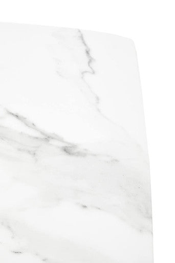 Orsina Sesto White Marble Console Table | Modern Half-Moon Entryway Table