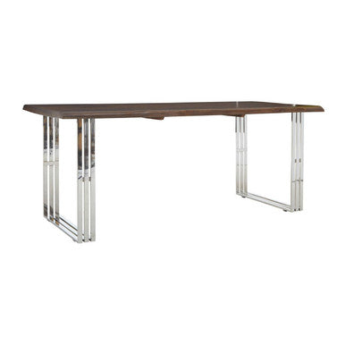 Orsina Hampstead Acacia Wood Dining Table with Stainless Steel Base