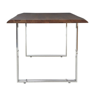 Orsina Hampstead Acacia Wood Dining Table with Stainless Steel Base