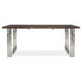 Orsina Hampstead Acacia Wood Dining Table with Stainless Steel Base