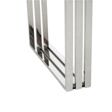 Orsina Hampstead Acacia Wood Dining Table with Stainless Steel Base