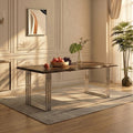 Orsina Hampstead Acacia Wood Dining Table with Stainless Steel Base