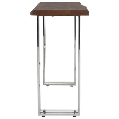 Orsina Hampstead Acacia Wood Console Table with Silver Steel Base