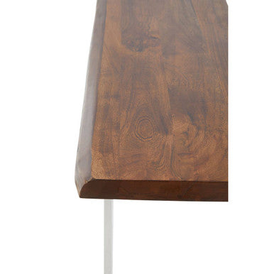 Orsina Hampstead Acacia Wood Console Table with Silver Steel Base