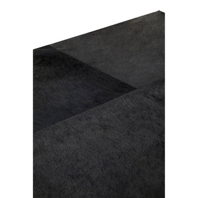 Orsina Kensington Black Hair-On-Hide Leather Coffee Table with Gold Frame