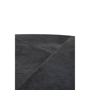 Orsina Kensington Round Black Leather Coffee Table with Gold Base