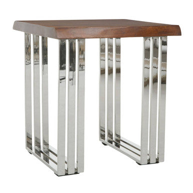 Orsina Hampstead Small Console Table | Acacia Wood & Silver Steel