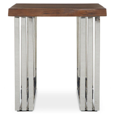 Orsina Hampstead Small Console Table | Acacia Wood & Silver Steel