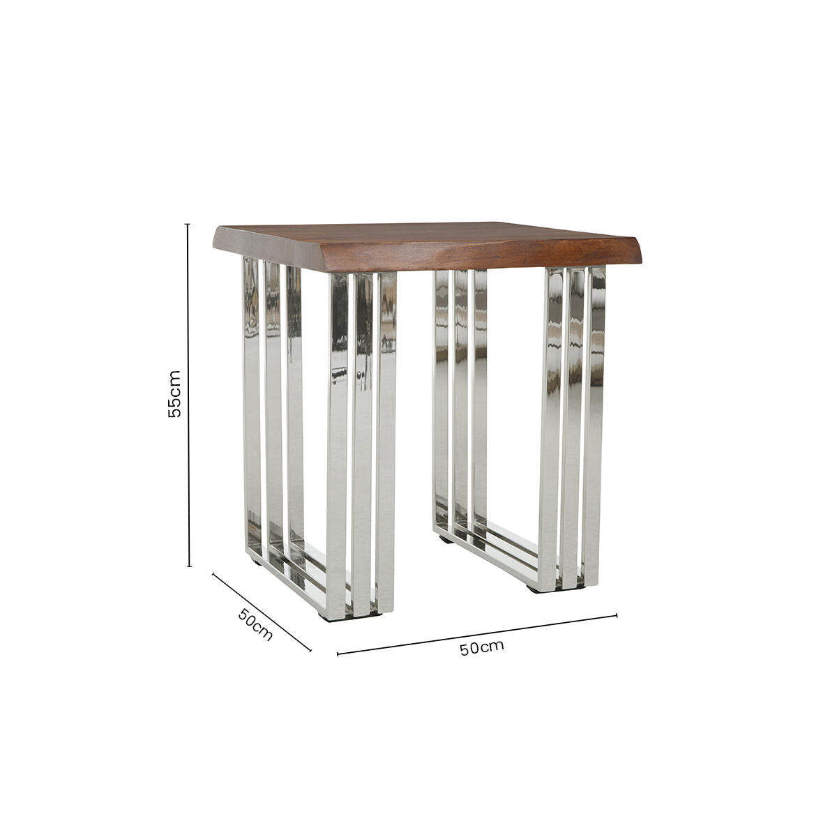 Orsina Hampstead Small Console Table | Acacia Wood & Silver Steel