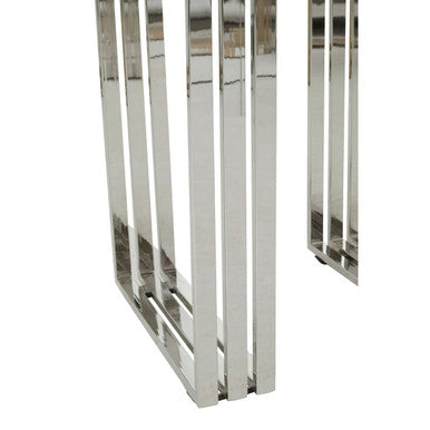 Orsina Hampstead Small Console Table | Acacia Wood & Silver Steel