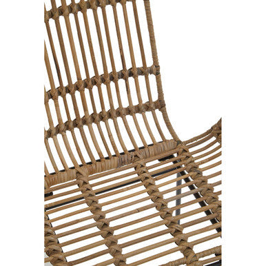 Orsina Java Natural Rattan Armchair | Modern Black Metal Accent Chair