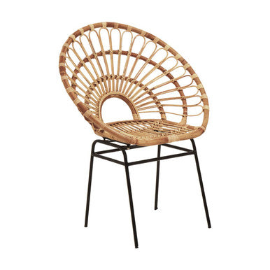 Orsina Java Natural Rattan Sunflower Accent Chair | Modern Boho Lounge