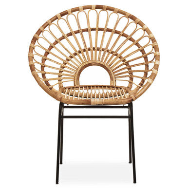 Orsina Java Natural Rattan Sunflower Accent Chair | Modern Boho Lounge