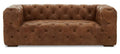 Orsina Hoxton 3 Seater Brown Leather Modern Chesterfield Sofa