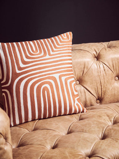 Orsina Hoxton 3 Seater Brown Leather Modern Chesterfield Sofa