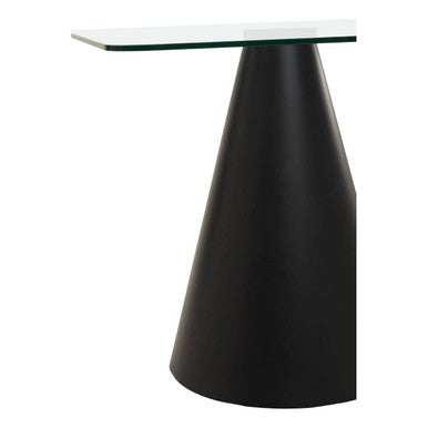 Orsina Azalea Square Glass Dining Table | Black Conical Pedestal