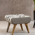 Orsina Cefena Berber Style Footstool – Mango Wood & Cotton Ottoman