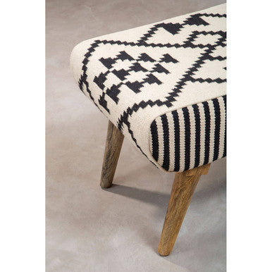 Orsina Cefena Berber Style Footstool – Mango Wood & Cotton Ottoman