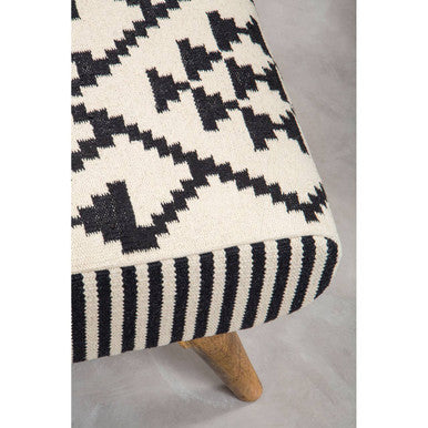 Orsina Cefena Berber Style Footstool – Mango Wood & Cotton Ottoman