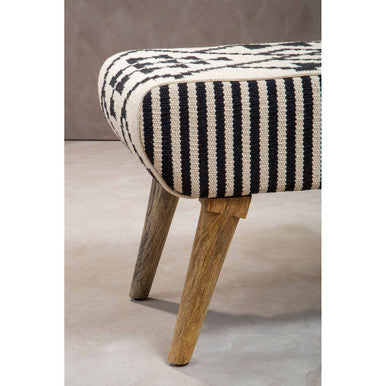 Orsina Cefena Berber Style Footstool – Mango Wood & Cotton Ottoman