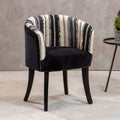 Orsina Cefena Accent Chair | Black Velvet and Woven Mango Wood