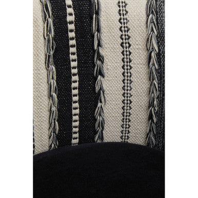 Orsina Cefena Accent Chair | Black Velvet and Woven Mango Wood