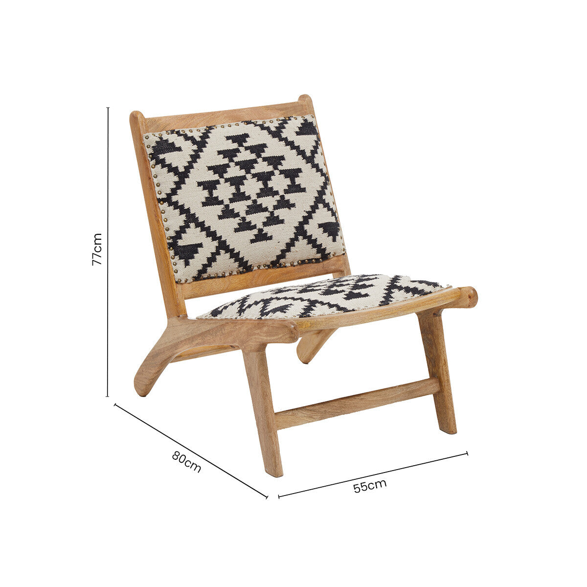 Orsina Cefena Berber Style Lounge Chair – Geometric Cotton Accent Chair