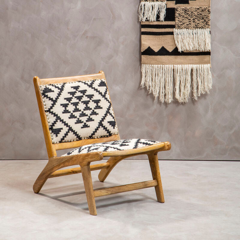 Orsina Cefena Berber Style Lounge Chair – Geometric Cotton Accent Chair