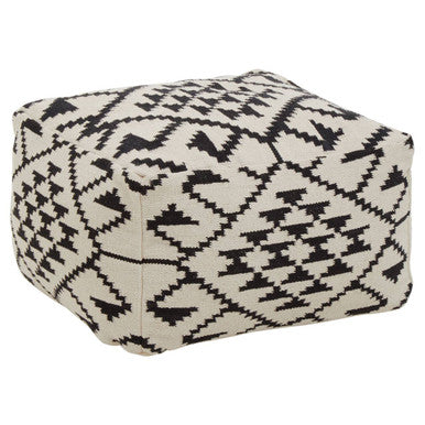 Orsina Cefena Berber Style Pouffe – Hand-Woven Cotton Geometric Ottoman
