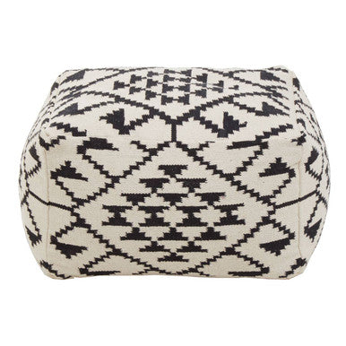 Orsina Cefena Berber Style Pouffe – Hand-Woven Cotton Geometric Ottoman