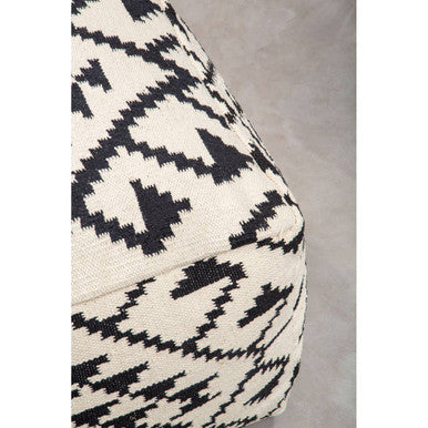 Orsina Cefena Berber Style Pouffe – Hand-Woven Cotton Geometric Ottoman
